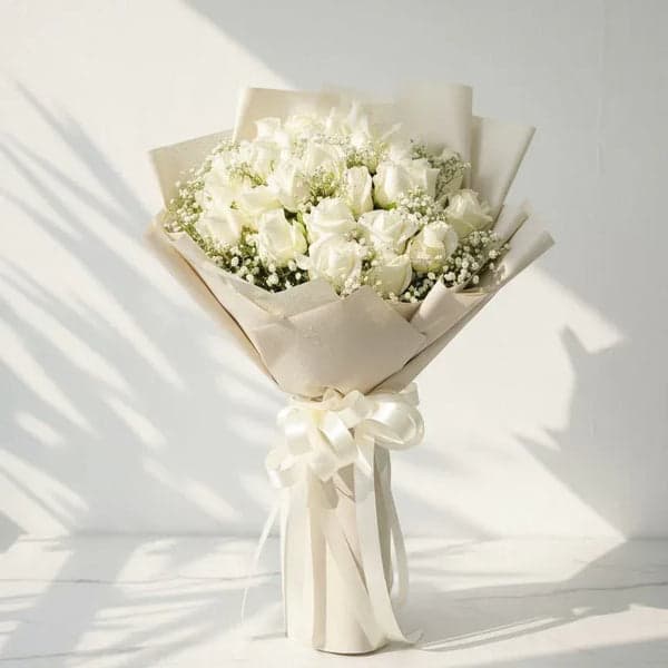 White rose bouquet
